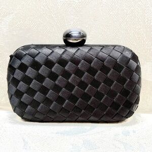 Elegant Black Satin Clutch